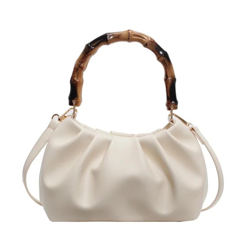 Fashion Niche Design Simple Classic Crossbody Bags 2026 High Quality Three-dimensional Commuting Chinese Style Bamboo Handbags