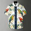 Men's Summer Fashion Short Sleeve Lapel Shirt Fun Pattern Sunset Coconut Tree 3D Printed Shirt Beach Beach Clothes Casual Tops