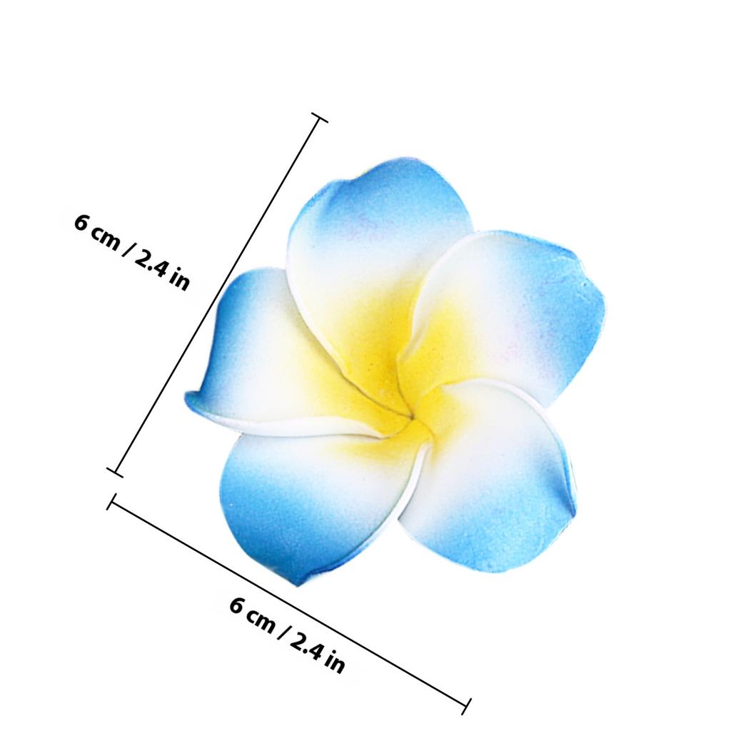 100Pcs 6Cm White Foam Flower Set Artificial Plumeria Hawaiian Frangipani for Wedding Party Decoration DIY Hair Accessories Beads