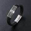 Punk Classic Gothic Vintage Leather Braided Stainless Steel Fashion Jewelry Bracelets for Men Magnetic Clasp  Gift