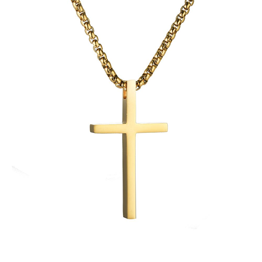 2026 Cross Necklace Men and Women Couples Pendant Clavicle Chain Simple Accessories Medium and Long Versatile Sweater Chain