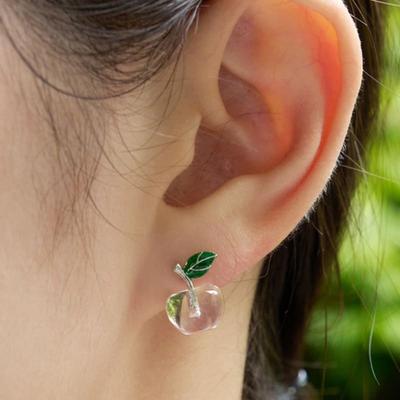 Pendientes de plata con forma de manzana de hielo FANTASTIC PLANET