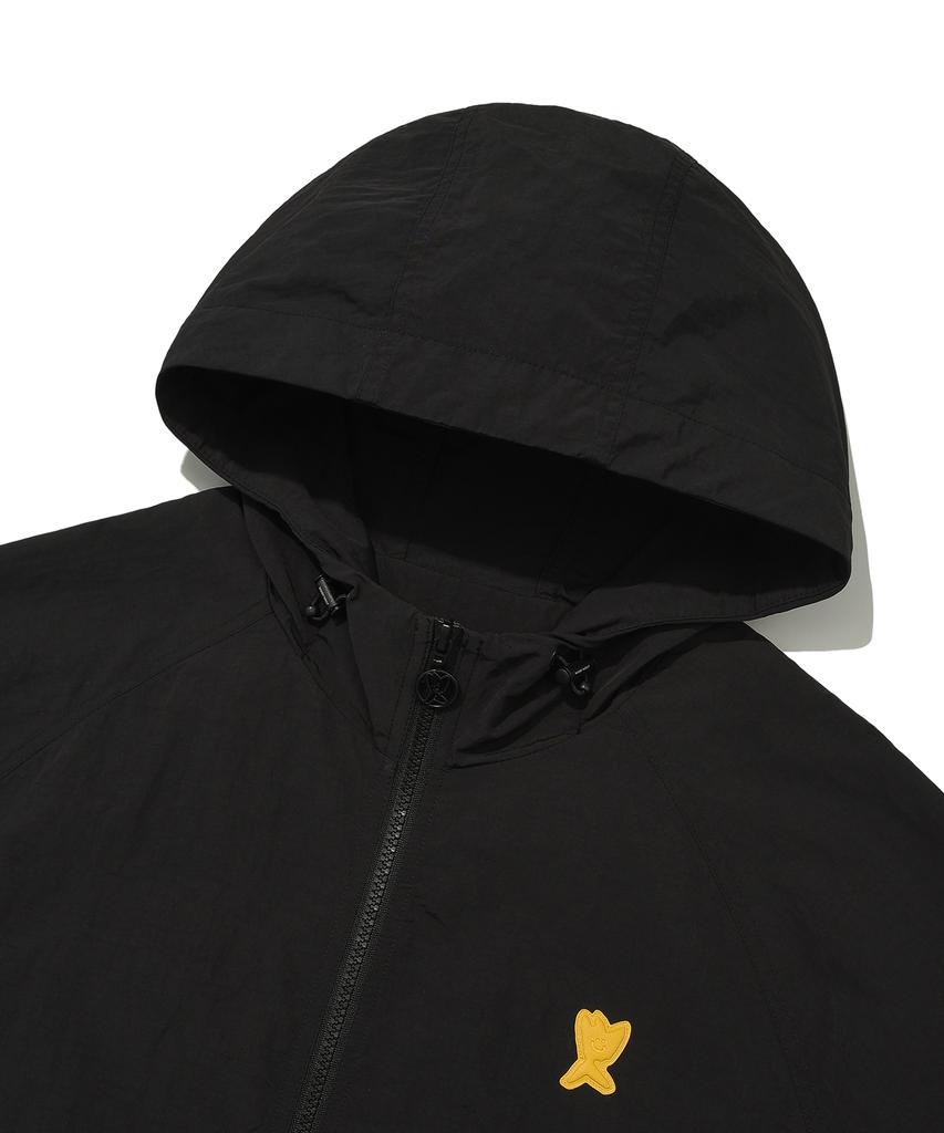 Wacky Willy Synthetic Fiber Hooded Windbreaker Black
