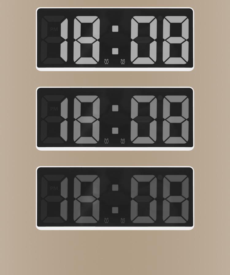 Dual Alarm Clocks with Large LED Screen - Modern Korean Design 6628