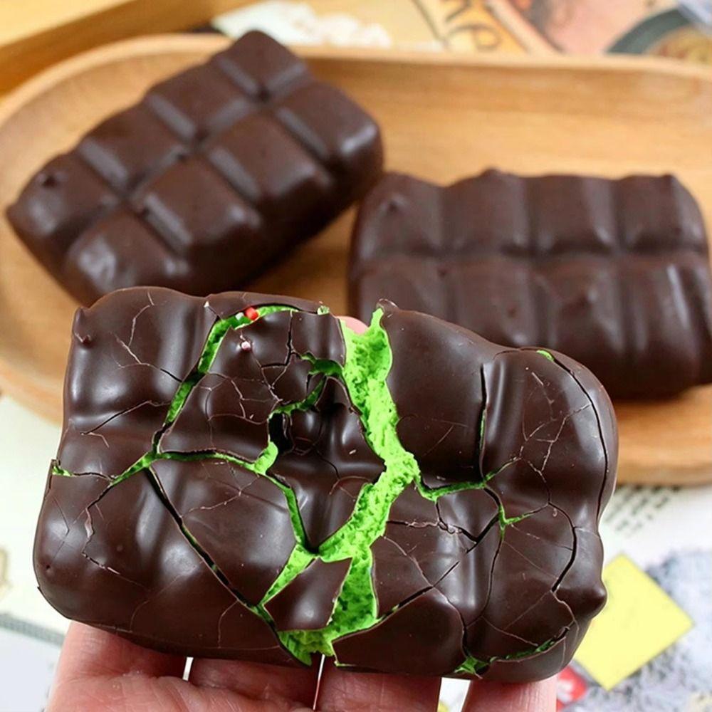 Portable Crispy Chocolate Squishy Toy Lightweight Cracking Crispy Pinch Toy Office