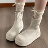 Flache Plateau Damen Stiefeletten Wildleder Mode Goth Laufschuhe Winter Neuer Trend Lässig Frau Chelsea Kurzstiefel Damen