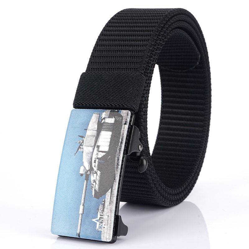 

2020 Toothless Automatic Buckle Belt Thick Nylon Canvas All-match Casual Outdoor 120cm