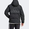 Adidas Regular Daily 600 Puffy Letter Logo Print Long Sleeve Hooded Down Jacket Men Outerwear Black IZ4883