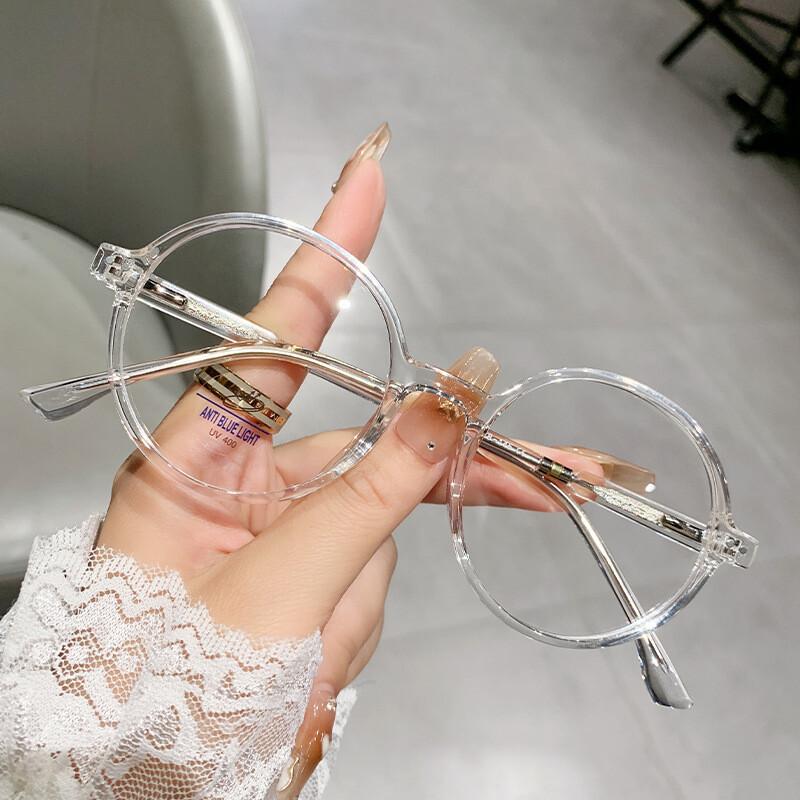 TR90 Ultralight Reading Glasses for Men Women Presbyopic Full Frame Anti Blue Light Retro Round Computer Eyeglasses Black