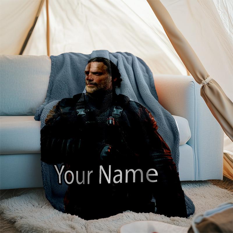 Custom Name The Walking Dead Theme Printed Blanket - Perfect for Couch, Bed, Travel & Outdoor Use | Machine Washable, Cozy & Durable.