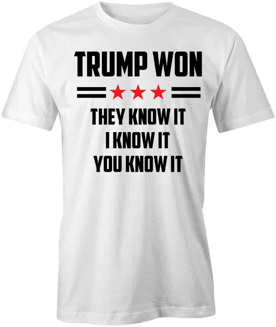 TRUMP WON TShirt Tee Short-Sleeved Cotton POLITICAL CLOTHING S1WSA635 L