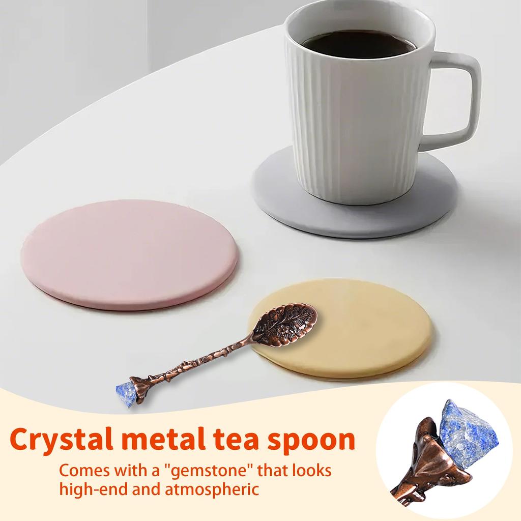 Natuurlijke Kristallen Koffielepels Met Vintage Snijwerk Creatieve Dessert Roerlepel