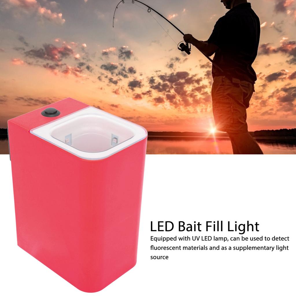 Fishing Bait Filling Light ABS Waterproof Portable UV LED Bait Light Source Lamp for Outdoor Night Fishing Tackle Tools Pink