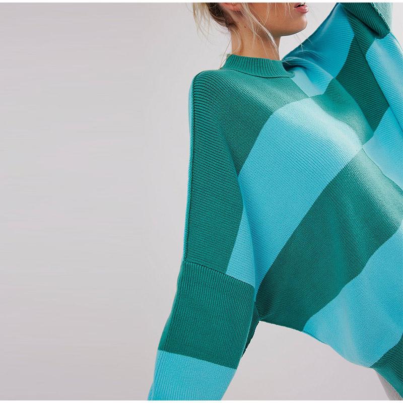 Повседневный свободный клетчатый вязаный пуловер для осени/зимы — фото 11