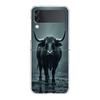 Phone Case For Samsung Galaxy Z Flip 3 4 5 Hard Folding Clear PC Bumper For Samsung Z Flip 6 Back Cover Bull Animal