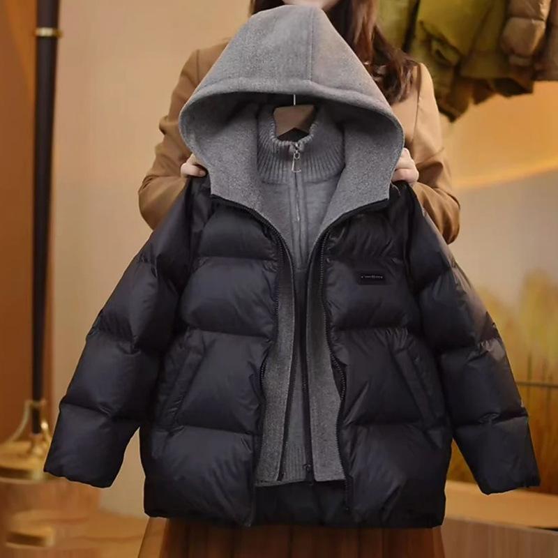 Veste d'hiver épaisse en coton duvet pour garçon, sans lavage, chaude, pour les vacances, ensemble deux pièces, vêtements pour enfants