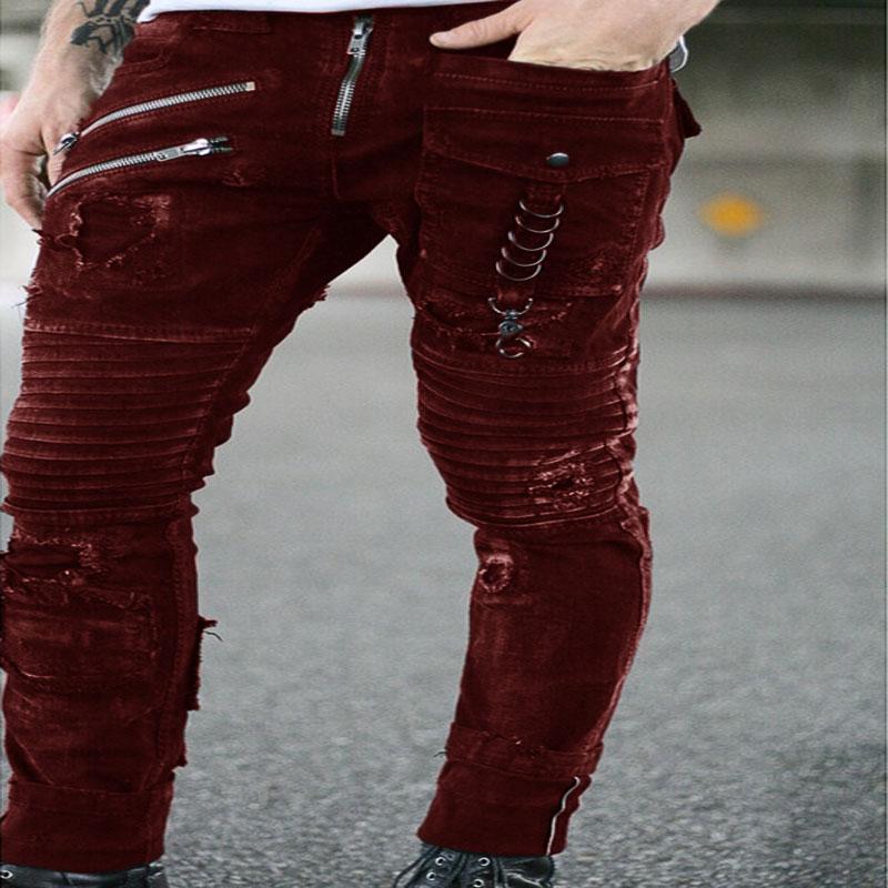 Men Fashion Zipper Slim Fit Lower Rise 