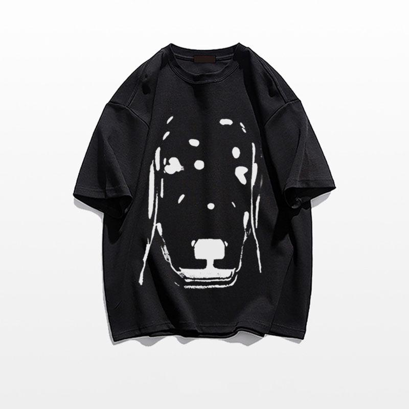 2025 Summer Women's Heavyweight Cotton Straight Shoulder Loose Half Sleeve T-Shirt