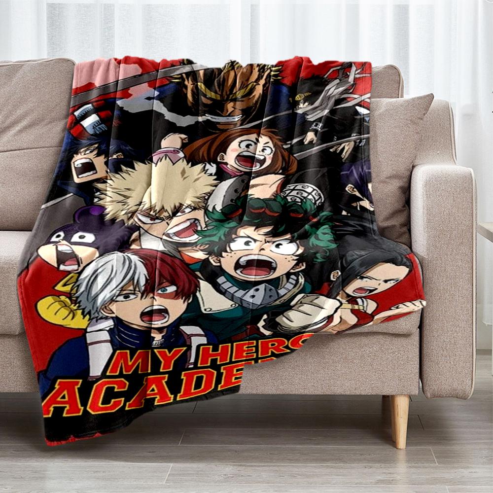 My Hero Academia Theme Printed Blanket - Perfect for Couch, Bed, Travel & Outdoor Use | Machine Washable, Cozy & Durable.
