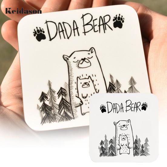

Практичный акриловый коврик для чашки с хорошей теплоизоляцией 8,75x8,75 см, кружка с рисунком медведя Дада, украшение, товары для дома