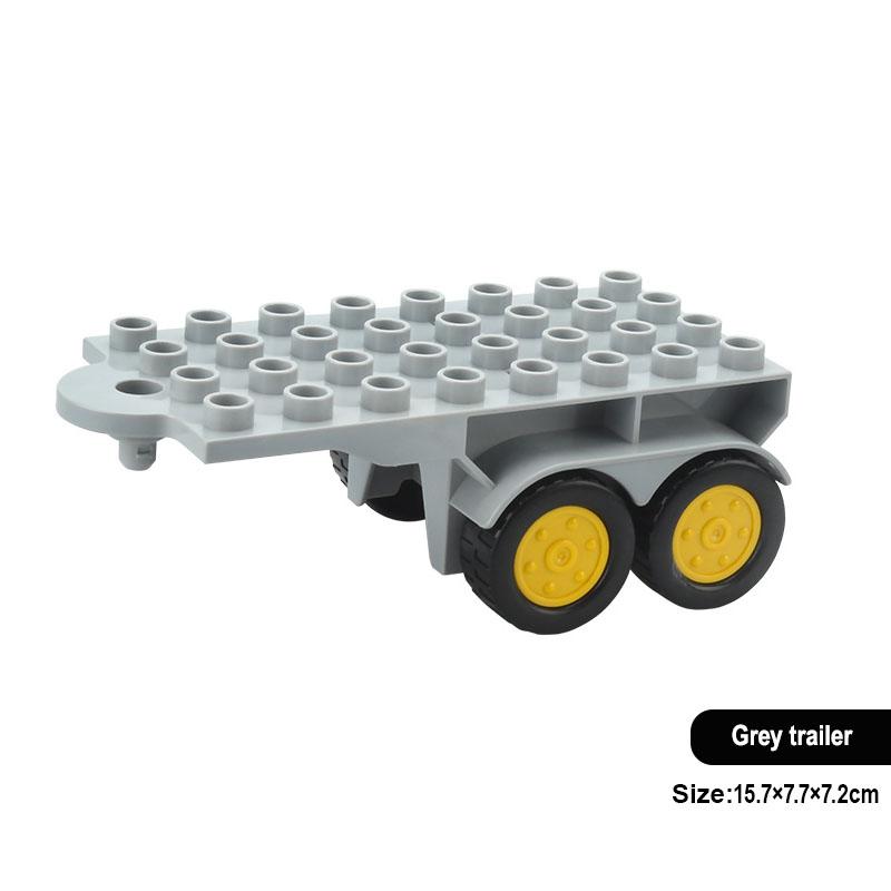 Trailer Car Motorcycle Boat Big Building Blocks Collocation Vehicle Accessory Kid DIY Toys Compatible With Duploed Set Gift