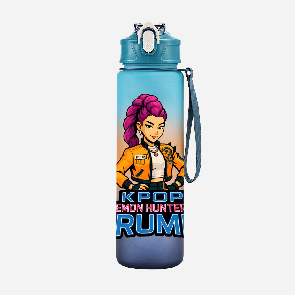 750Ml Water Bottler Cartoon K-Pop Demon Hunters Printed Character Water Cup Large Capacity Outdoor Portable Rope Drinking Bottle for Boy Girl Gift