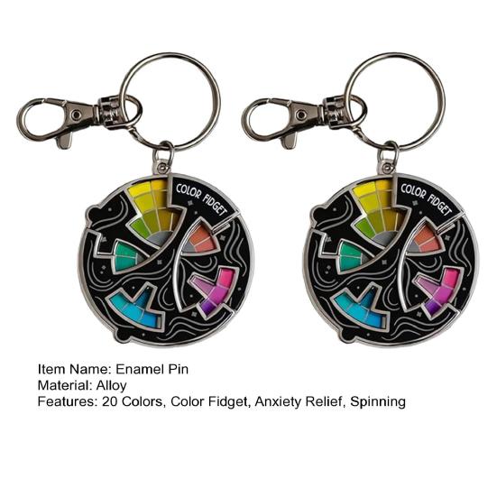Barevný Fidget Smaltovaný Odznak 20barevný Fidget Spinner pro Umělce 3v1 Odznak Klíčenka Magnet pro Úlevu od Úzkosti