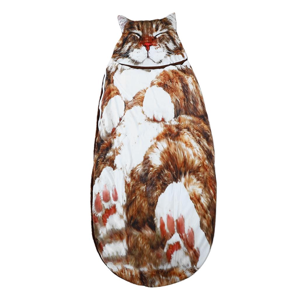Cat Shaped Plush Sleeping Bag Adorable Adult Soft Sleeping Bag for Home Travel Camping
