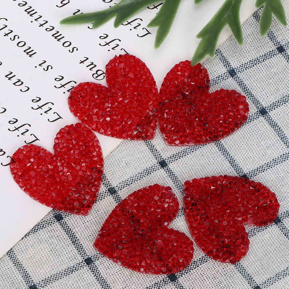 10PCS Hrt Shaped Rhinestones Applique 4cm Hot Fix Rhinestones Clothing Accessories Shoes Decoration