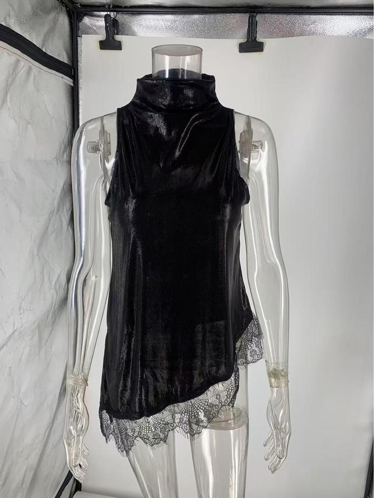 2026 New Fashion Sexy Sleeveless Women's Lace Trim Vest - European and American Style