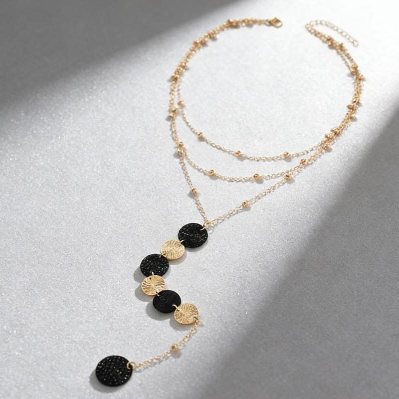 Geometric Necklace Korean Version Tassel Long Autumn and Winter Necklace Simple Niche Versatile