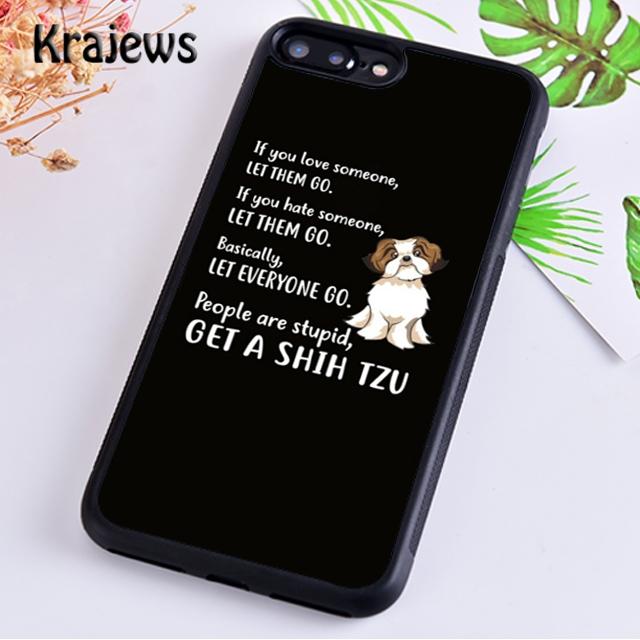 

Krajews Cartoon Shih Tzu Dog Mom Soft Phone Case Cover For iPhone 16 15 SE2020 14 6 7 8 plus 11 12 13 pro max coque Fundas iPhone 6 6s