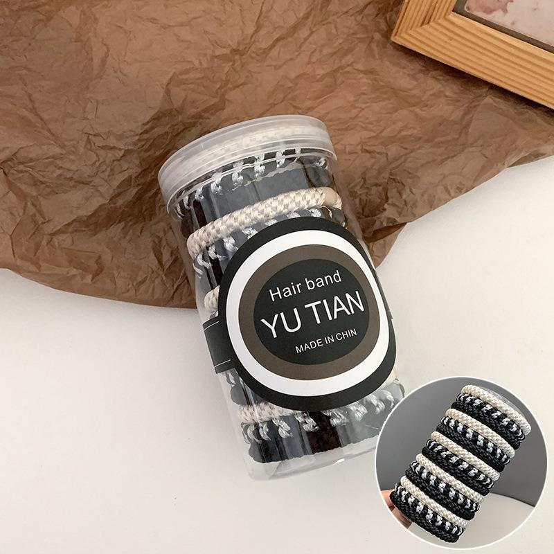 15pcs/set Hair Ties Cans Packaging Braided Twisted Elastic Hair Band Durable High Elasticity Rubber Bands Women Hair Accessories