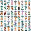54pcs Waterproof Temporary Tattoos Kids Cute Umbrella Rain Animal Pig Fox Fake Tattoo Kawaii Body Art Arm Tattoo Stickers