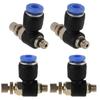 20Pcs OD 4mm Tube M5 Pneumatic Air Flow Speed Control Valve Quick Connector