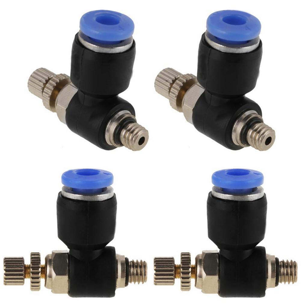 20Pcs OD 4mm Tube M5 Pneumatic Air Flow Speed Control Valve Quick Connector