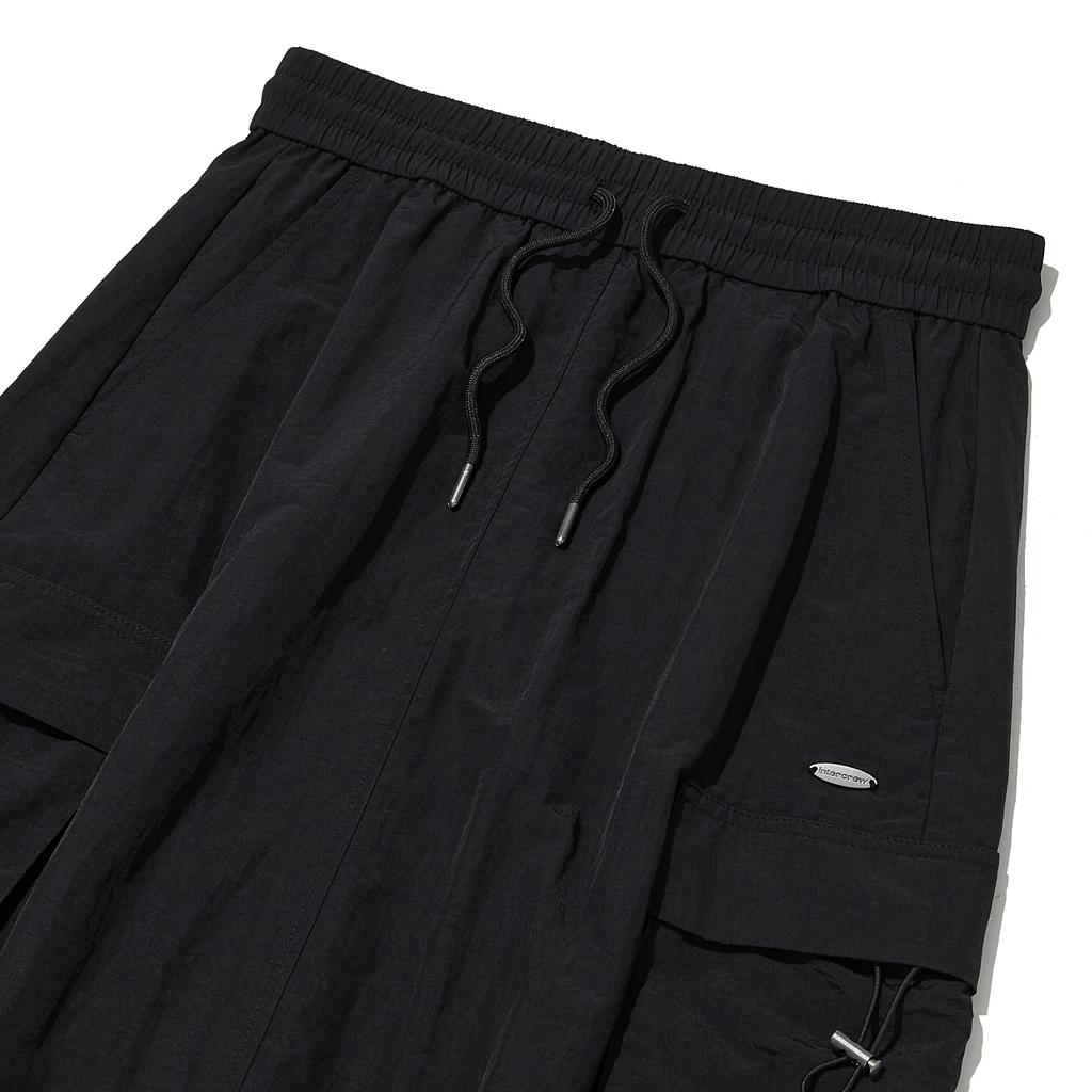Intercrew Women'S Nylon Cargo Midi Skirt Black Ita2Sl54Abk