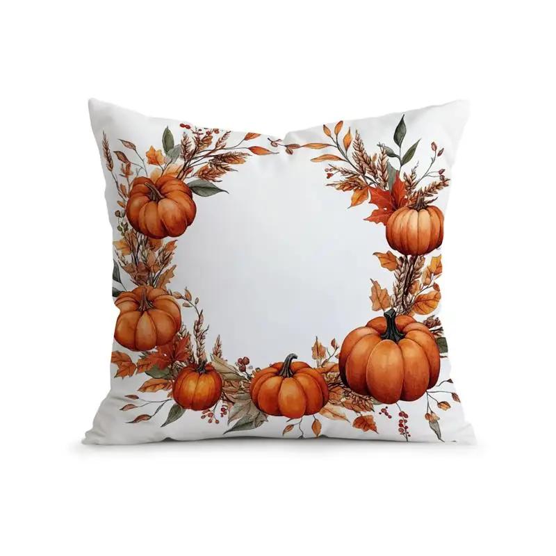 Herfstthema Kussensloop Kussen 100% Polyester 45x45cm Sierkussenhoes Bank Stoel Bed Kussenhoes Kussensloop Woondecoratie 45x45cm