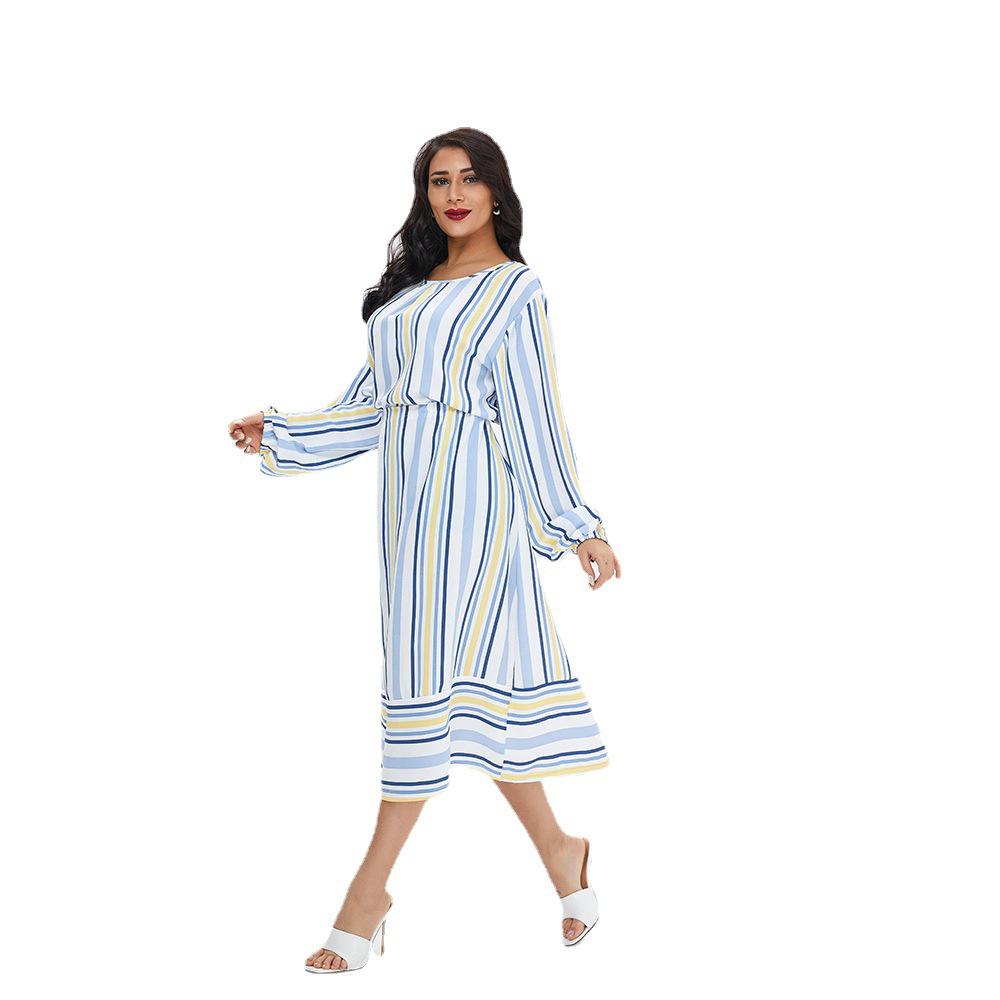 Plus Size Arabic Muslim Casual Robe - Spring/Summer Middle Eastern Dress