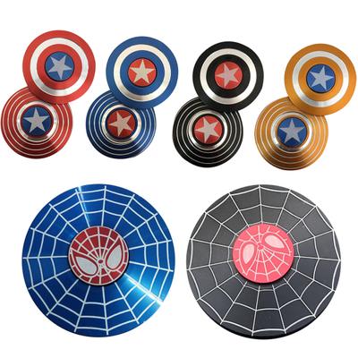 Round Captain America Spideman Alloy Fingertip Gyro Hand Spinner Anti-Stress Toy