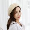 Winter Hat Women'S Retro Wool, Solid Color Beret Light Board European And American Style Top Hat