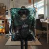 1PC Attack on Titan Print Flannel Blanket, High quality All Seasons, Home Decor, Warmth and Comfort, Perfect for Christmas Gifts