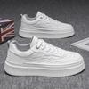 Men's Shoes Summer New Casual Leather White Shoes Men's Lightweight Platform Sports Board Shoes Outdoor Trendy Shoes
