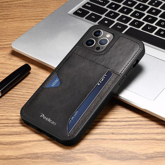 Drop Protection Card Holder Leather Case For Iphone 14 Pro Max 13 Pro 11 12 Anti -Knock Cell Phone Bag For Iphone 14 Plus