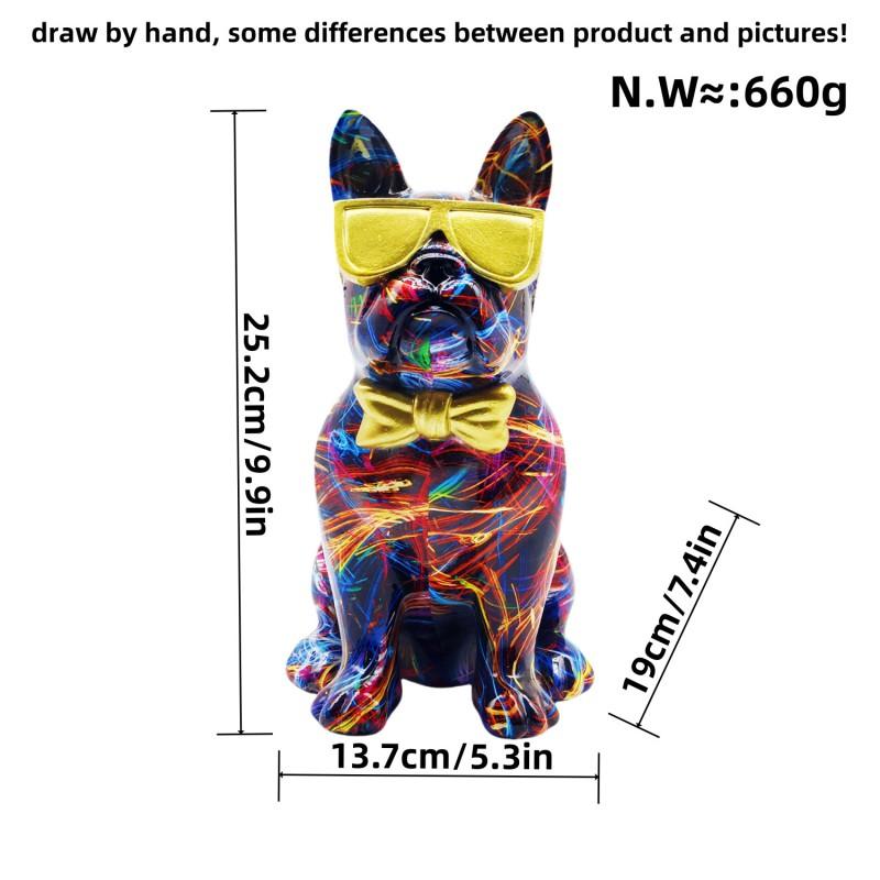 Färgglad Hundfigur i Harts Dekor Hemkontor Entré Hylla Display Modern Stilfull Prydnad