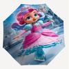 1PC ice skating princess Automatic Open/Close Umbrella with Windproof, 8-Rib Sturdy Canopy, Durable Ribs, Fashionable Design, Outdoor Accessory, Fun P