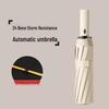 24-Rib Compact Automatic Umbrella for Women - Dual Sun & Rain Protection, Sturdy Mini Design with Copper Black Coating