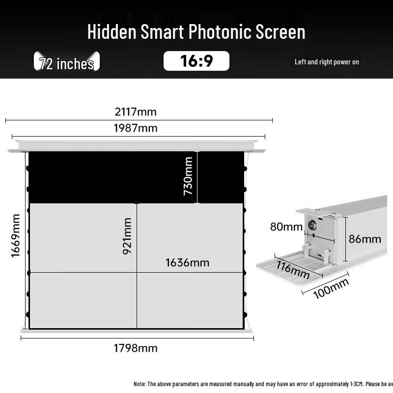 IN&VI 72-inch 16:9 Hidden Electric Projector Screen