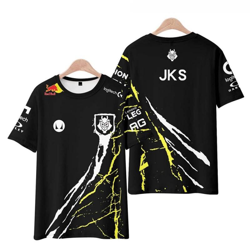 Tricou Campionat S12 G2 Esports pentru Bărbați Croială Largă Casual cu Mânecă Scurtă și Imprimeu 3D