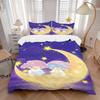 3pcs Moon Little Twin Stars Quilt Set - Soft and Comfortable Bedroom, Guest Room and Dorm Decor Bedding Set 1 Quilt Cover + 2 Pillowcases.S0